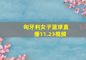 匈牙利女子篮球直播11.23视频