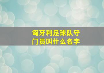 匈牙利足球队守门员叫什么名字