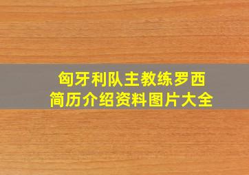 匈牙利队主教练罗西简历介绍资料图片大全