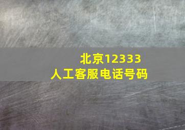 北京12333人工客服电话号码