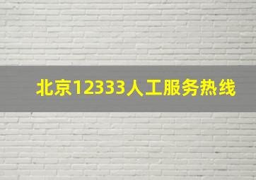 北京12333人工服务热线