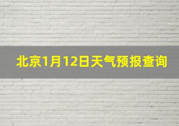 北京1月12日天气预报查询