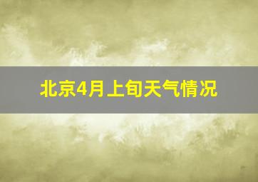 北京4月上旬天气情况