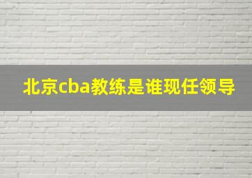 北京cba教练是谁现任领导