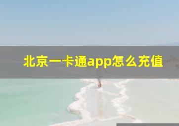 北京一卡通app怎么充值