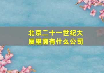 北京二十一世纪大厦里面有什么公司