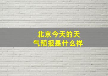 北京今天的天气预报是什么样