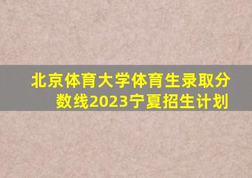 北京体育大学体育生录取分数线2023宁夏招生计划