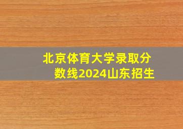 北京体育大学录取分数线2024山东招生