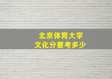 北京体育大学文化分要考多少