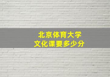 北京体育大学文化课要多少分