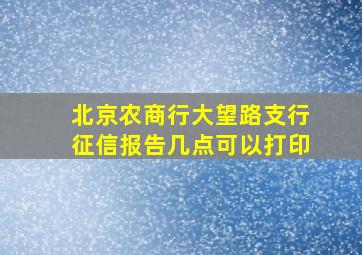 北京农商行大望路支行征信报告几点可以打印