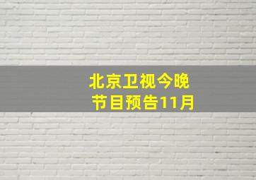 北京卫视今晚节目预告11月