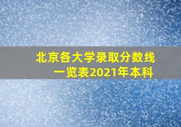 北京各大学录取分数线一览表2021年本科