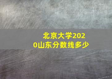 北京大学2020山东分数线多少