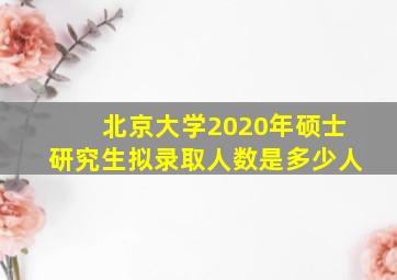 北京大学2020年硕士研究生拟录取人数是多少人