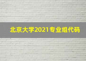 北京大学2021专业组代码