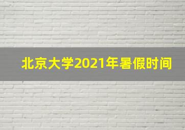 北京大学2021年暑假时间