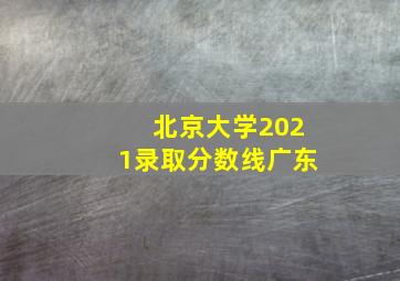 北京大学2021录取分数线广东