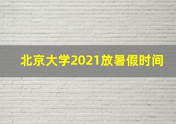 北京大学2021放暑假时间