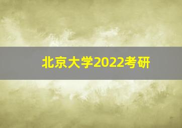 北京大学2022考研