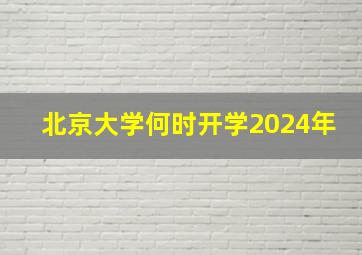 北京大学何时开学2024年