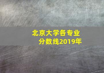 北京大学各专业分数线2019年