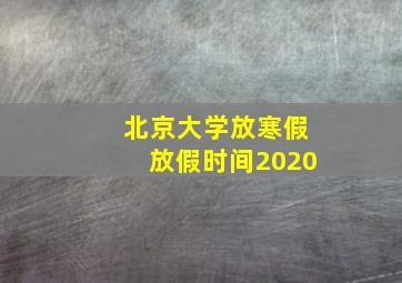 北京大学放寒假放假时间2020