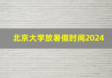 北京大学放暑假时间2024