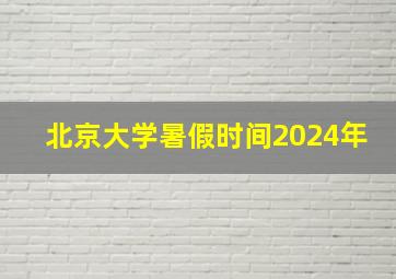 北京大学暑假时间2024年