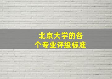 北京大学的各个专业评级标准