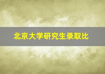 北京大学研究生录取比