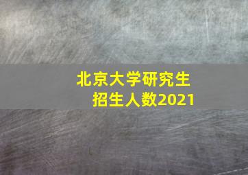 北京大学研究生招生人数2021