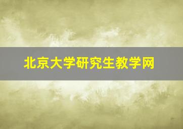 北京大学研究生教学网