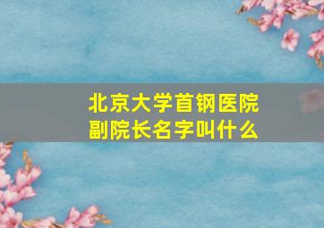 北京大学首钢医院副院长名字叫什么