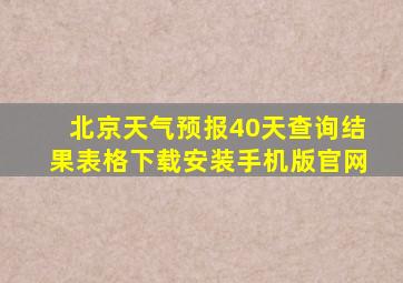 北京天气预报40天查询结果表格下载安装手机版官网