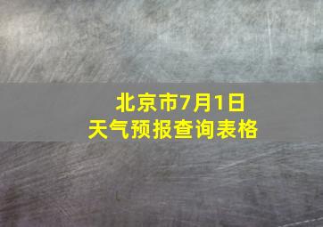 北京市7月1日天气预报查询表格