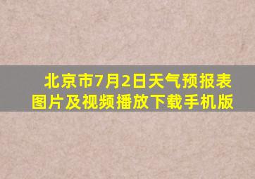 北京市7月2日天气预报表图片及视频播放下载手机版