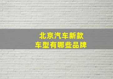 北京汽车新款车型有哪些品牌