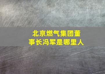 北京燃气集团董事长冯军是哪里人