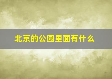 北京的公园里面有什么