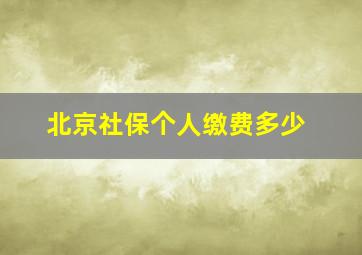 北京社保个人缴费多少