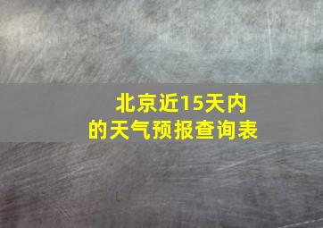 北京近15天内的天气预报查询表