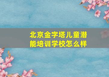 北京金字塔儿童潜能培训学校怎么样