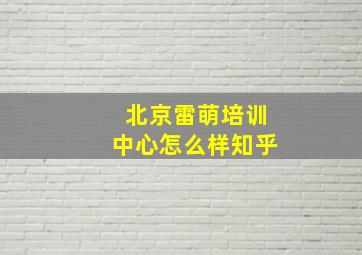 北京雷萌培训中心怎么样知乎