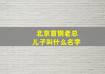 北京首钢老总儿子叫什么名字