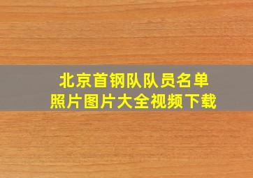 北京首钢队队员名单照片图片大全视频下载