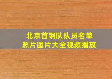 北京首钢队队员名单照片图片大全视频播放