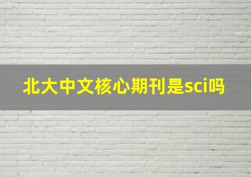 北大中文核心期刊是sci吗