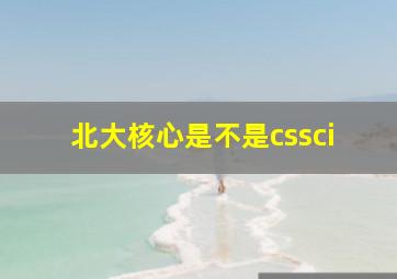 北大核心是不是cssci